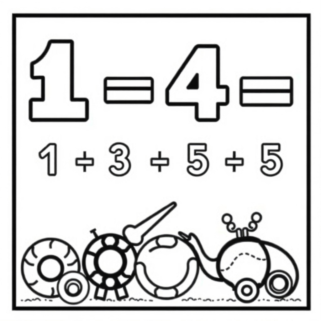 Math addition symbols with counting objects Coloring Page | Free ...